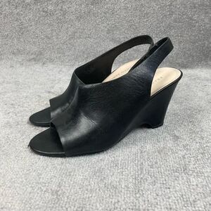 Franco Sarto Women's Shoes Size 9M Black Wedge Tahoe Sling Back Open Toe